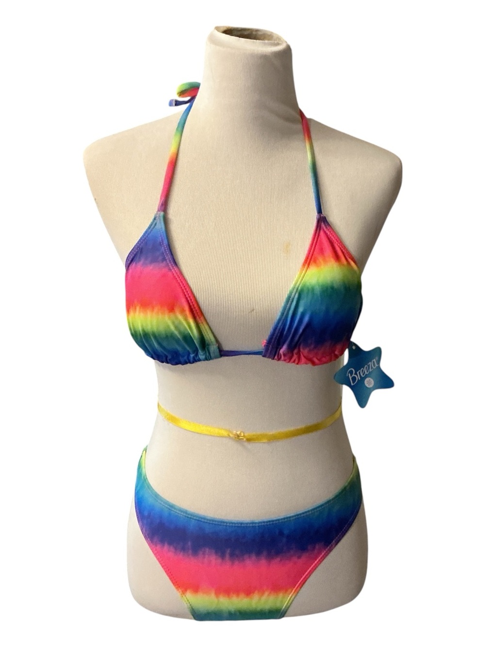 Breeze Rainbow Tie-Dye Triangle Bikini - Multicolor